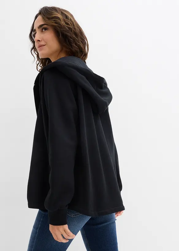 Felpa con zip in puro cotone biologico, bonprix