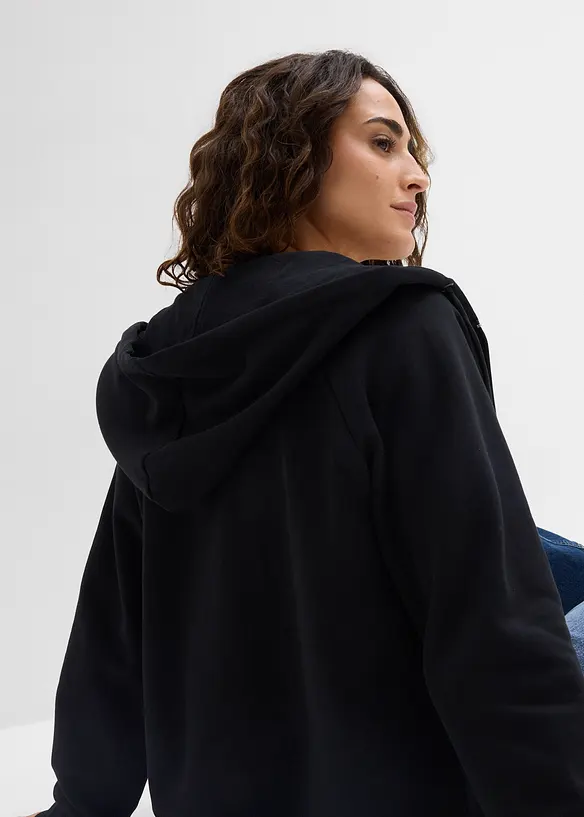Felpa con zip in puro cotone biologico, bonprix