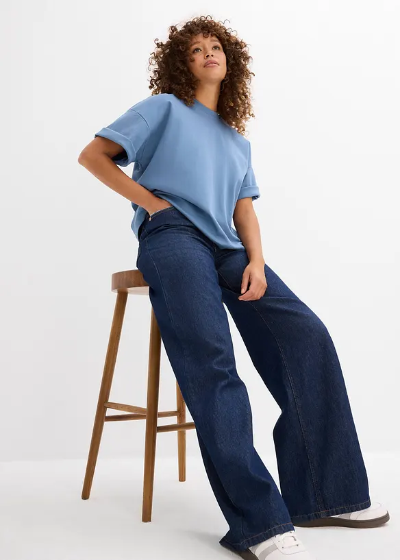 Maxi maglia corta in puro cotone biologico pesante, bonprix