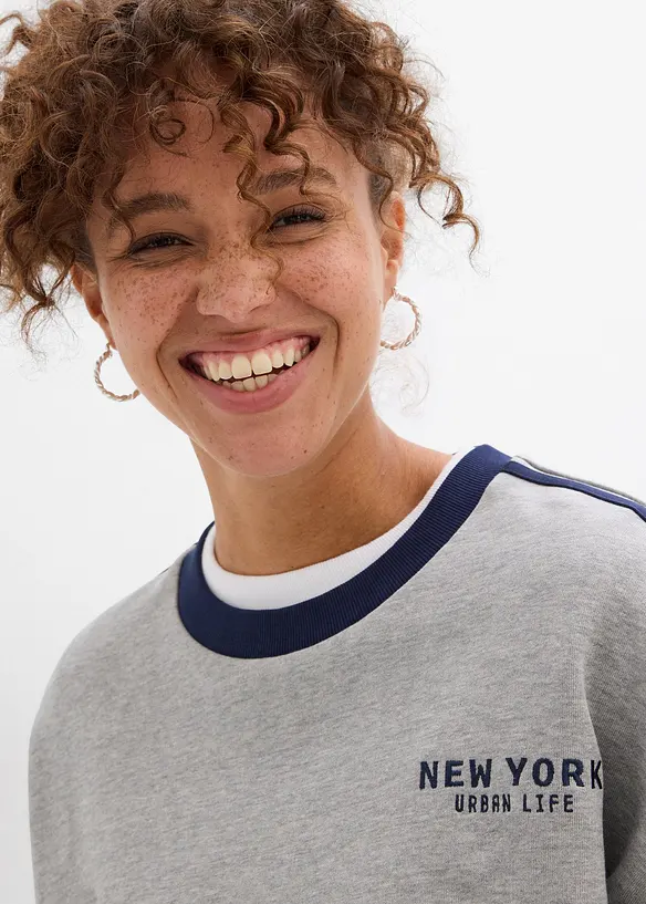 Felpa oversize in misto cotone morbido, bonprix