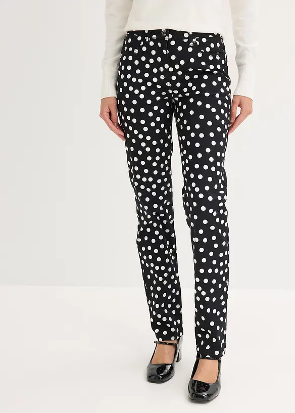 Pantaloni 5 tasche elasticizzati, bonprix