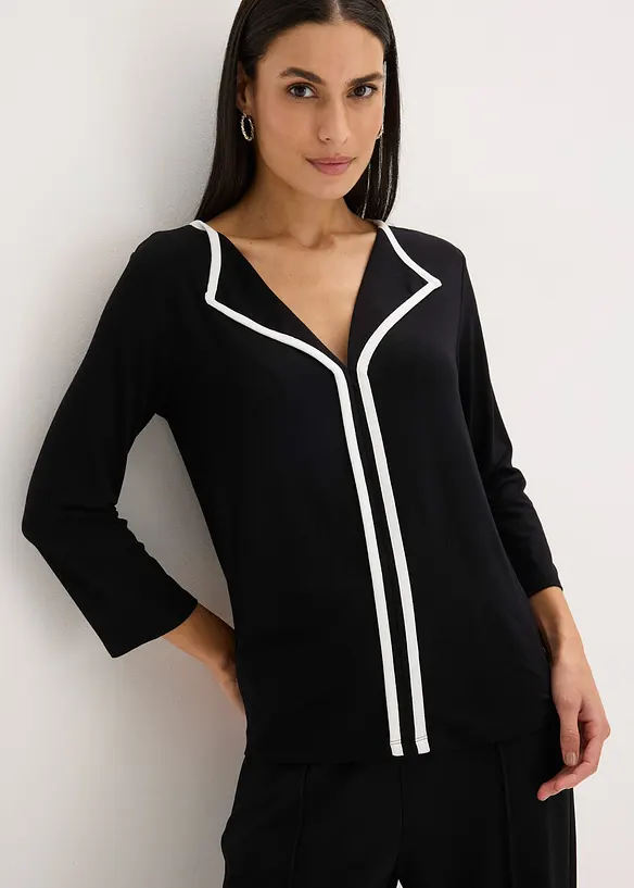 Maglia con bordi a contrasto, bonprix