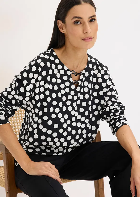 Tunica a maniche lunghe con dettaglio decorativo, bonprix