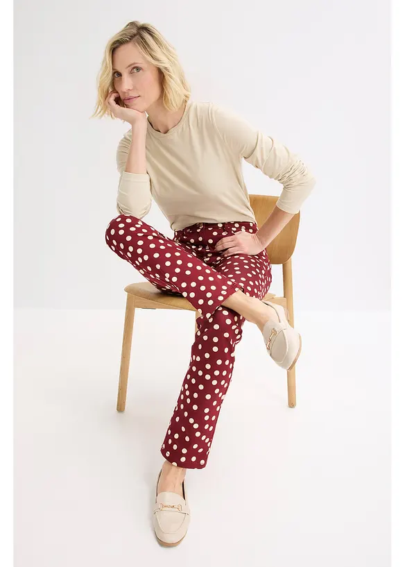 Pantaloni 5 tasche elasticizzati, bonprix