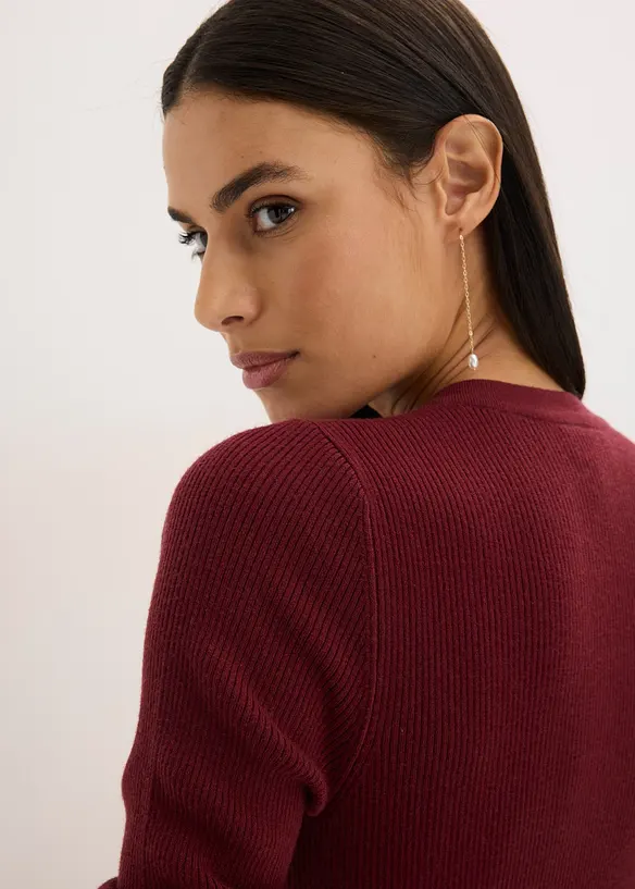 Maglione a coste con viscosa, bonprix