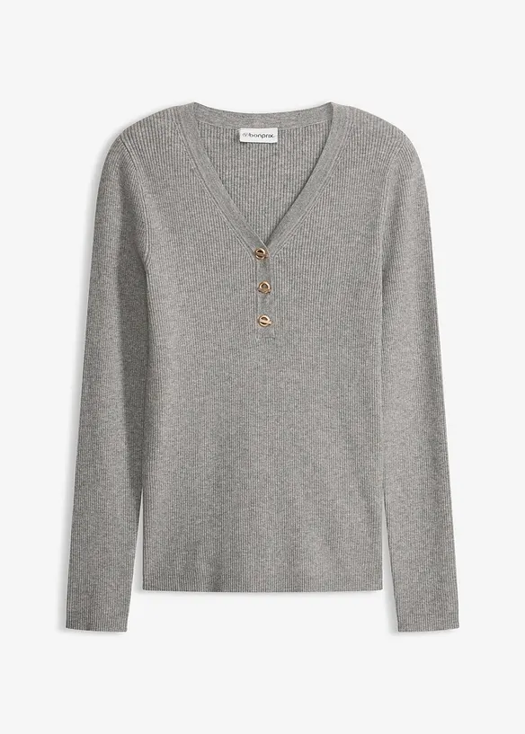 Maglione a coste con viscosa, bonprix