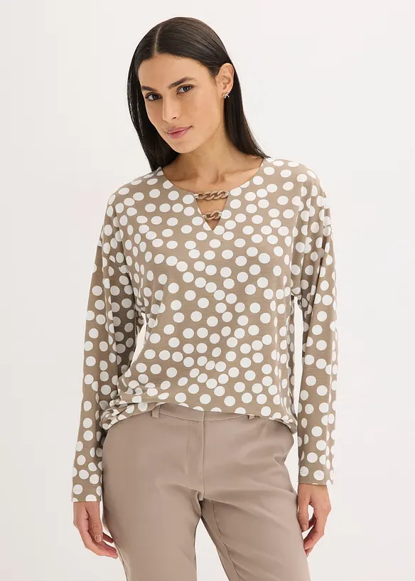 Tunica a maniche lunghe con dettaglio decorativo, bonprix