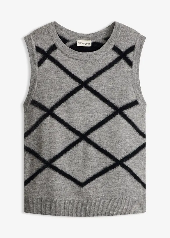 Gilet con filato piumato, bonprix