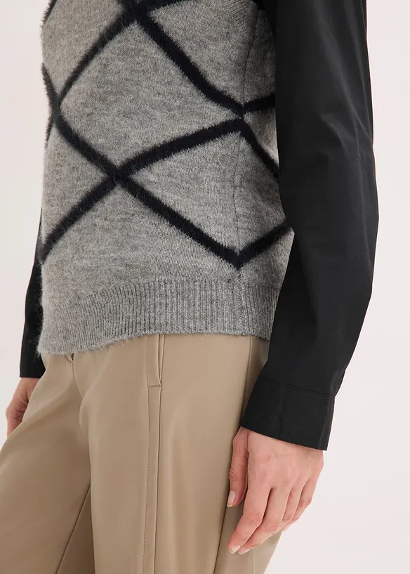 Gilet con filato piumato, bonprix