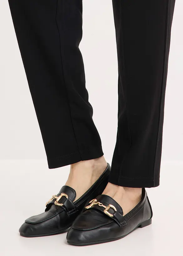 Pantaloni con elastico in vita e piega cucita, bonprix