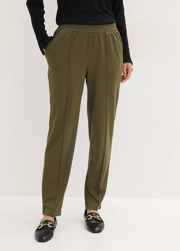 Pantaloni con elastico in vita e piega cucita, bonprix