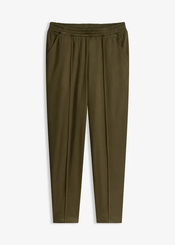 Pantaloni con elastico in vita e piega cucita, bonprix