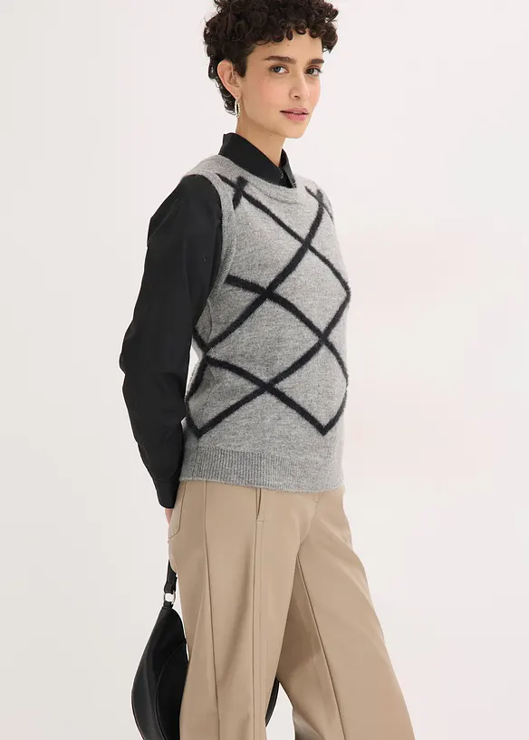 Gilet con filato piumato, bonprix