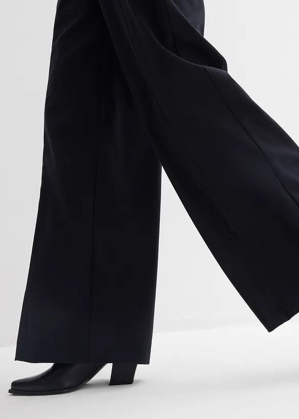 Pantaloni larghi in misto viscosa, vita alta, bonprix