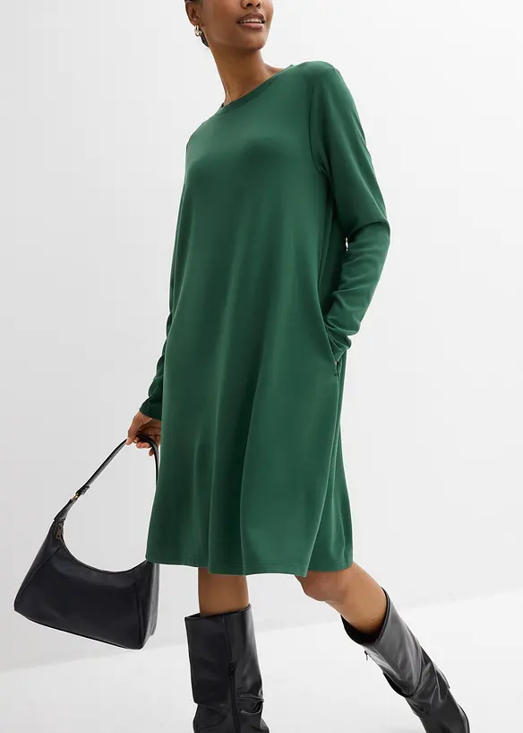 Abito svasato in maglina di misto viscosa, bonprix