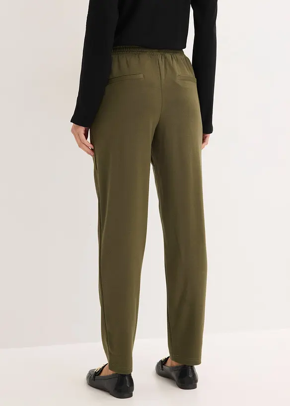 Pantaloni con elastico in vita e piega cucita, bonprix