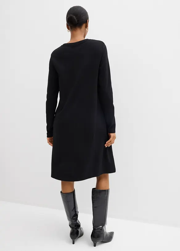 Abito svasato in maglina di misto viscosa, bonprix