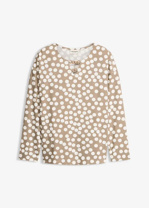 Tunica a maniche lunghe con dettaglio decorativo, bonprix