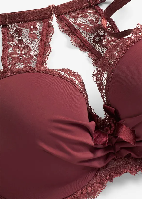 Reggiseno in pizzo con coppe preformate, ferretto e schiena a vogatore, bonprix