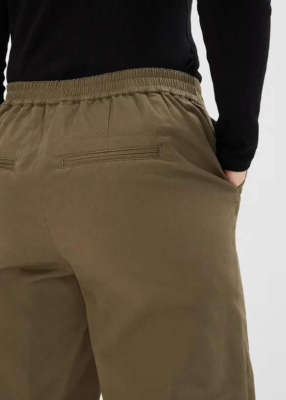 Pantaloni con cinta comoda in misto cotone, bonprix
