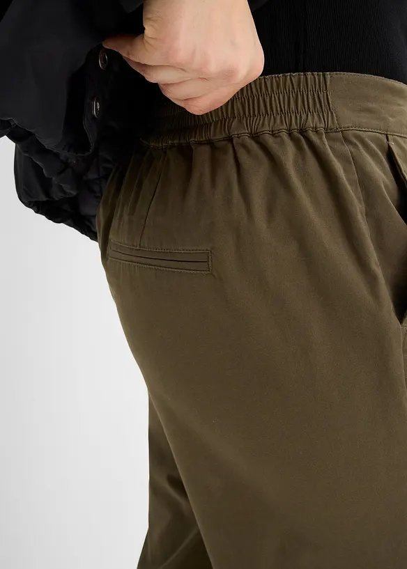 Pantaloni con cinta comoda in misto cotone, bonprix