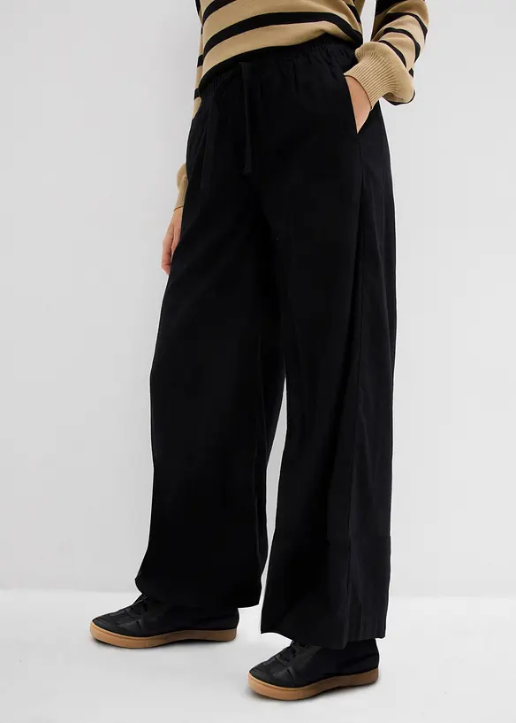 Pantaloni a palazzo in puro cotone, bonprix