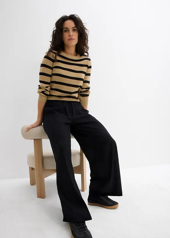 Pantaloni a palazzo in puro cotone, bonprix