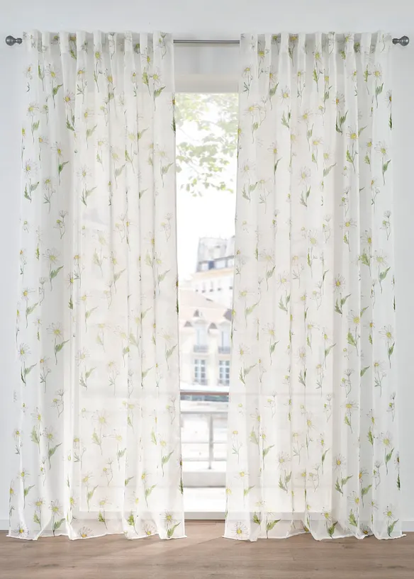 Tenda trasparente a fiori (pacco da 1), bonprix