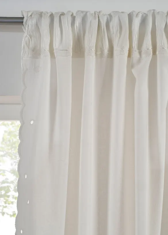 Tenda con bordi ricamati in cotone biologico (pacco da 1), bonprix
