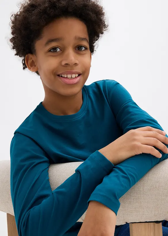 Maglia a maniche lunghe con cotone biologico (pacco da 3), bonprix