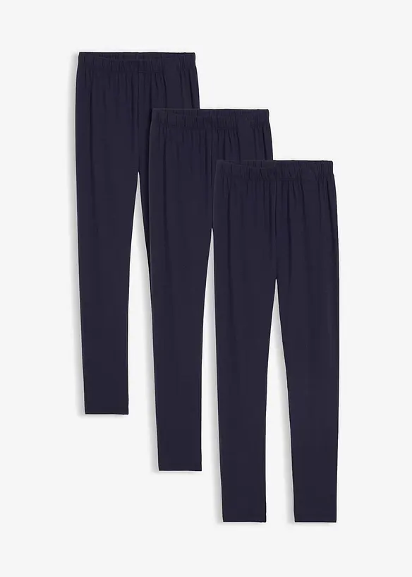 Leggings elasticizzati in misto cotone biologico (pacco da 3), bonprix