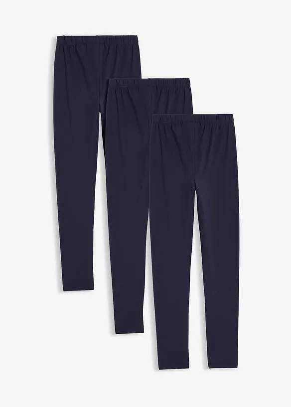 Leggings elasticizzati in misto cotone biologico (pacco da 3), bonprix