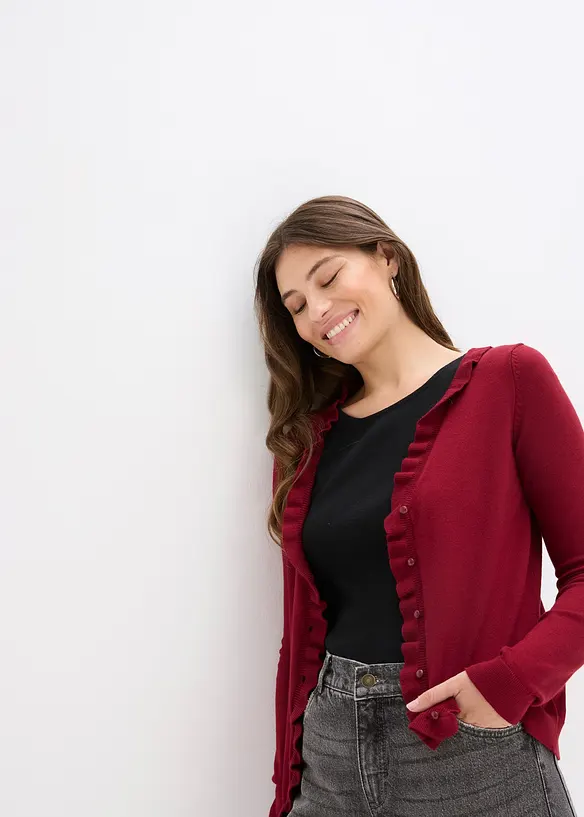 Cardigan in filato fine di misto viscosa fluente, bonprix
