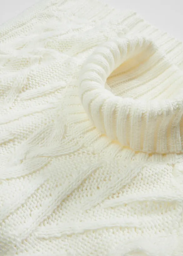 Maglione a collo alto con lavorazione a trecce, bonprix