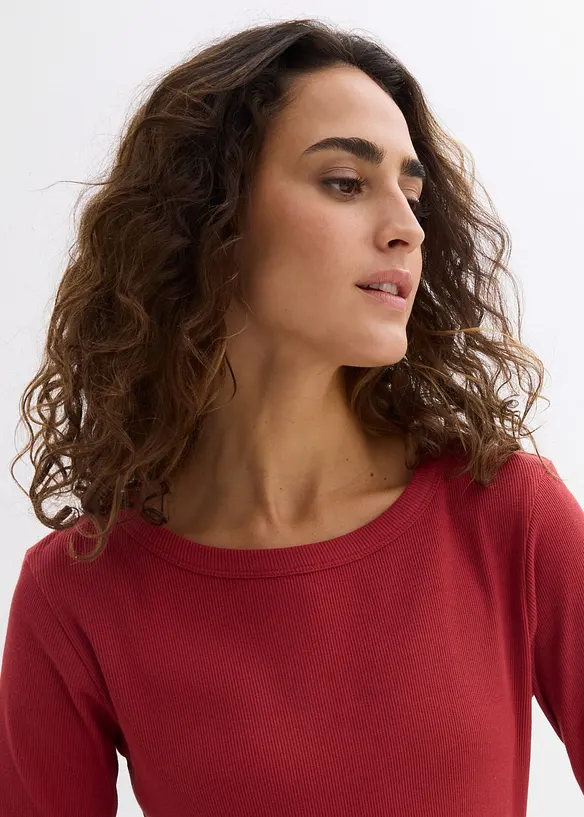 Maglia a costine con cotone biologico (pacco da 2), bonprix