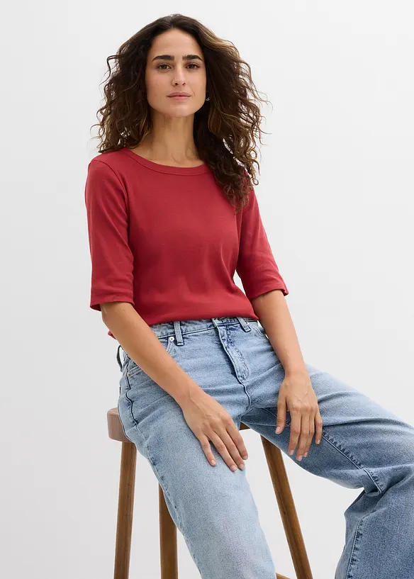 Maglia a costine con cotone biologico (pacco da 2), bonprix