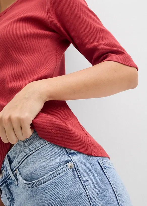 Maglia a costine con cotone biologico (pacco da 2), bonprix