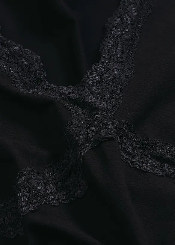 Pigiama con inserto di pizzo, bonprix