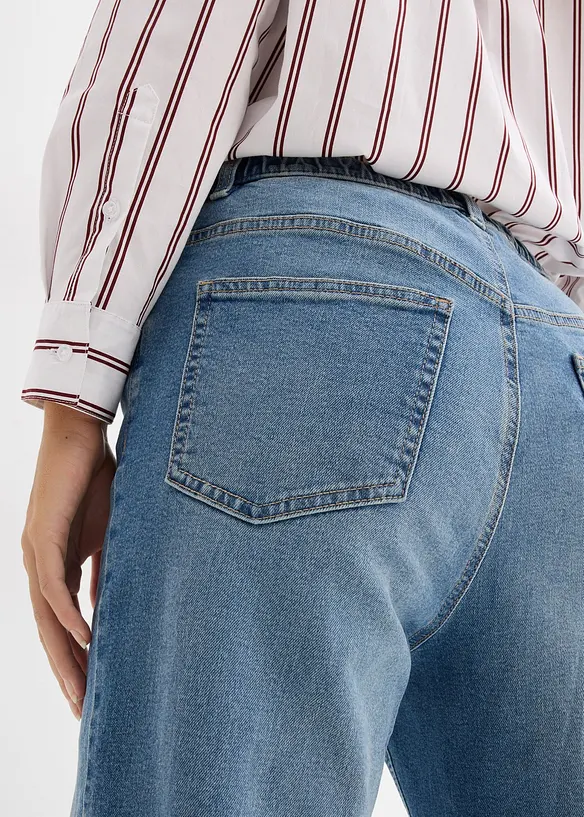 Jeans straight loose fit, vita alta, bonprix
