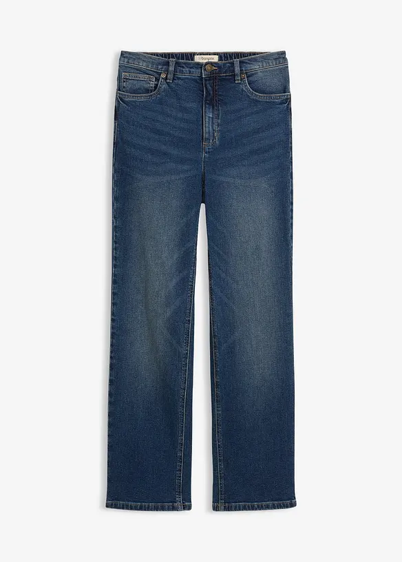 Jeans straight loose fit, vita alta, bonprix