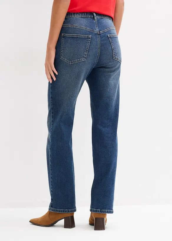 Jeans straight loose fit, vita alta, bonprix