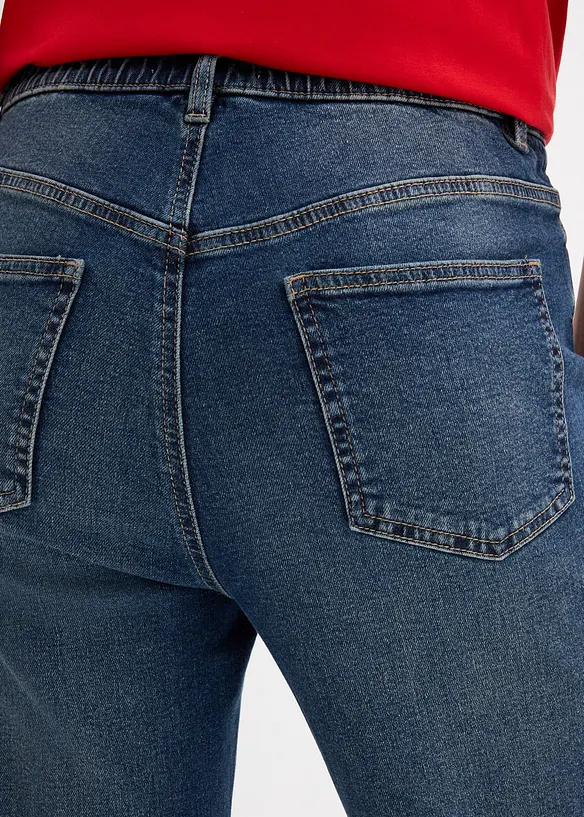 Jeans straight loose fit, vita alta, bonprix