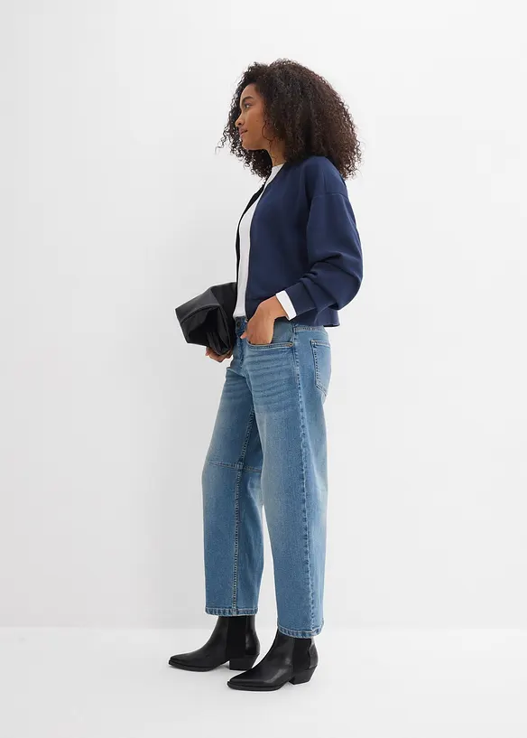Jeans barrel, vita media, bonprix