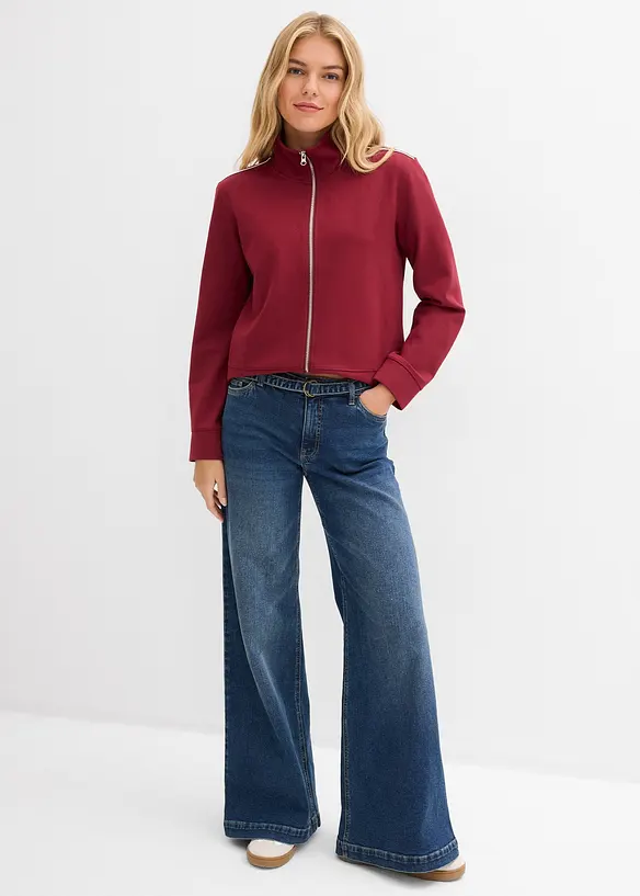 Jeans wide leg lunghi, vita media, bonprix