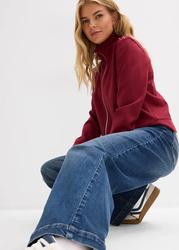 Jeans wide leg lunghi, vita media, bonprix