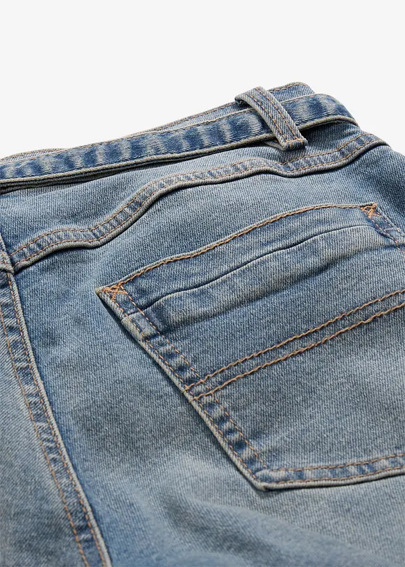 Jeans wide leg lunghi, vita media, bonprix