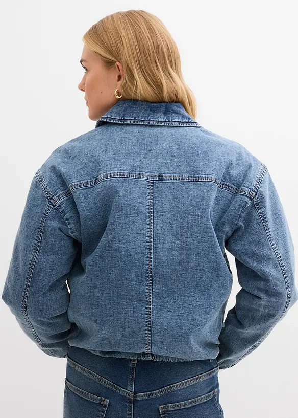 Giacca di jeans con fodera calda e fondo a palloncino, bonprix