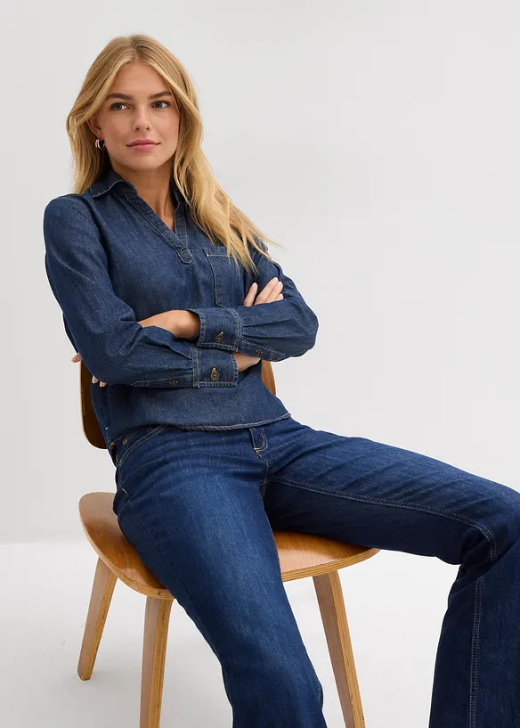 Tunica in jeans di puro cotone biologico, bonprix