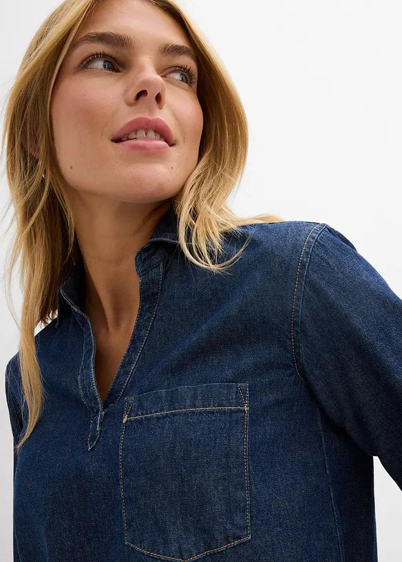Tunica in jeans di puro cotone biologico, bonprix