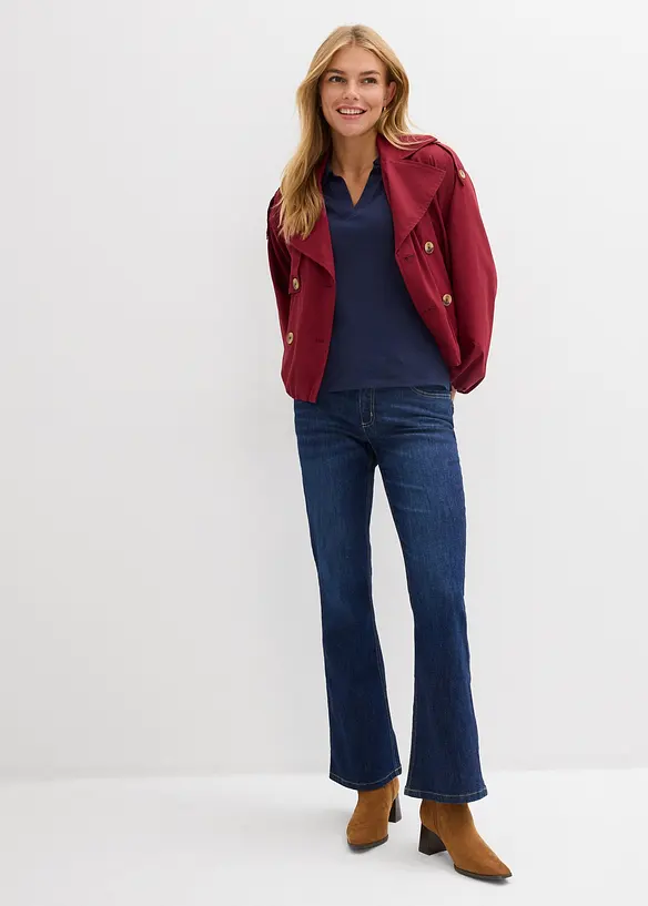 Jeans a zampa, vita media, bonprix